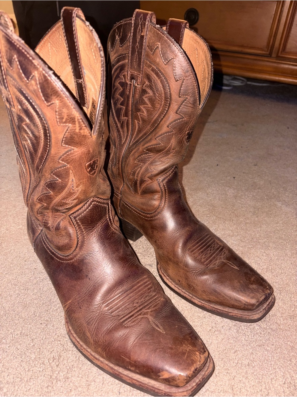 Men's Ariat Brown Leather Cowboy Boots